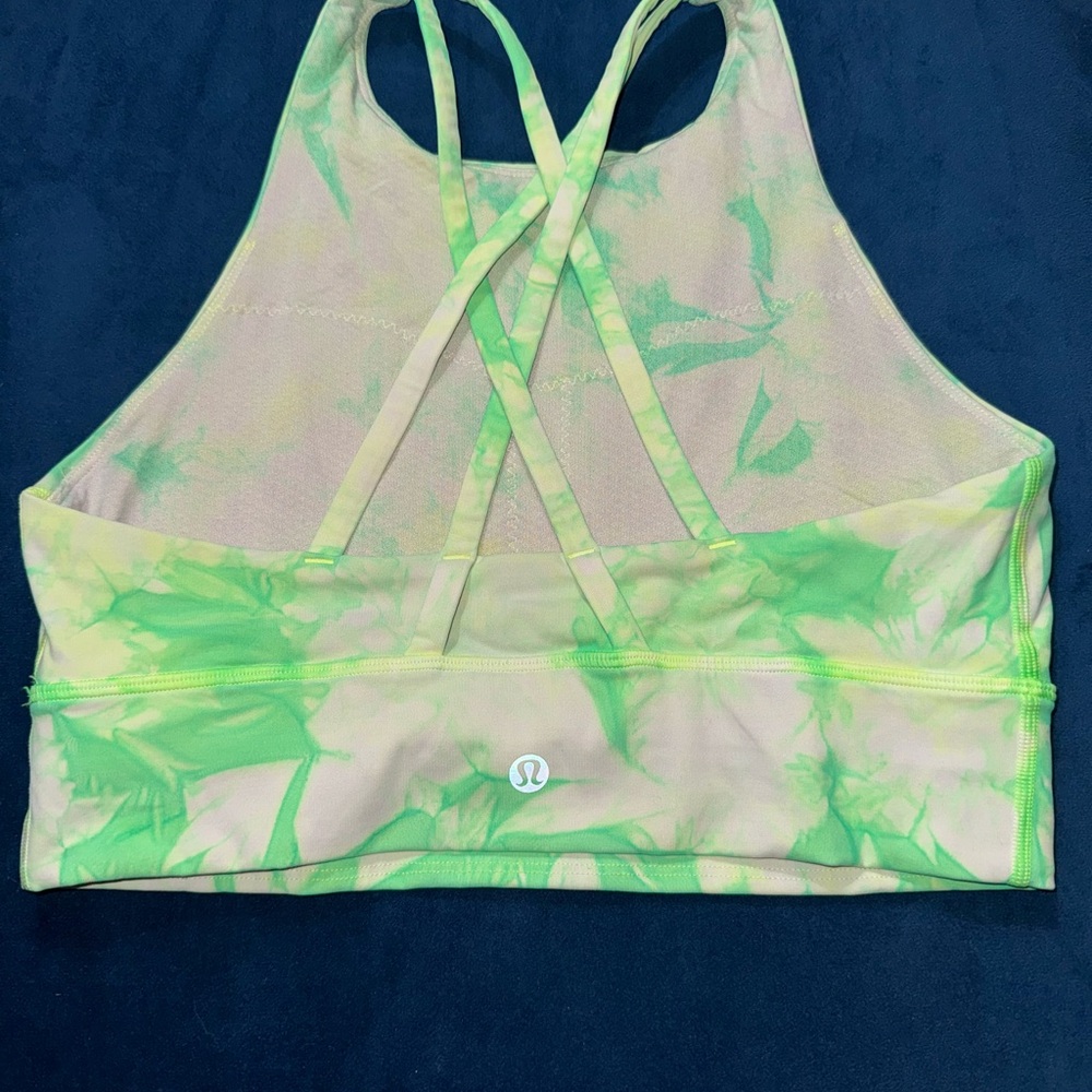 lululemon athletica Neon Green Tie-Dye Sports Bra - Picture 2 of 4